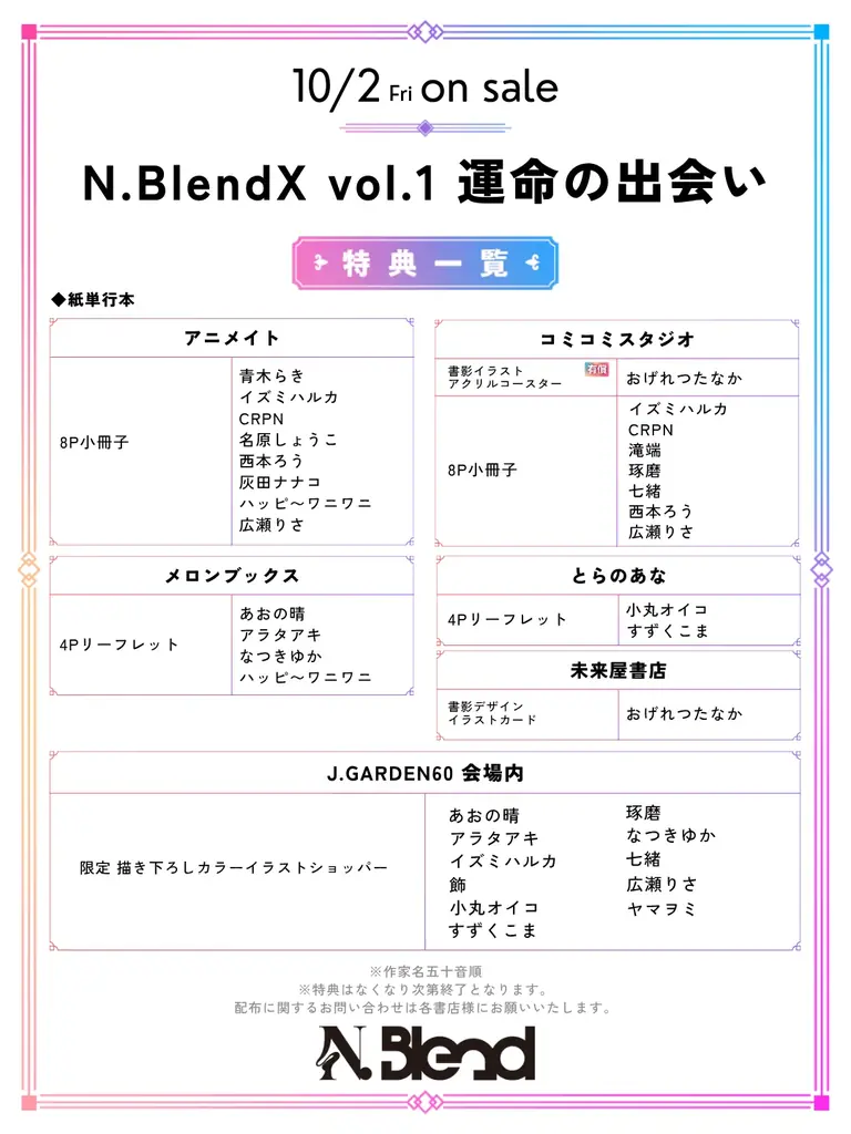 ナンバーナインの商業BLレーベル「N.Blend」より、豪華読み切り作品を収録した特別誌「N.BlendX」が10月2日に発売決定 画像 3