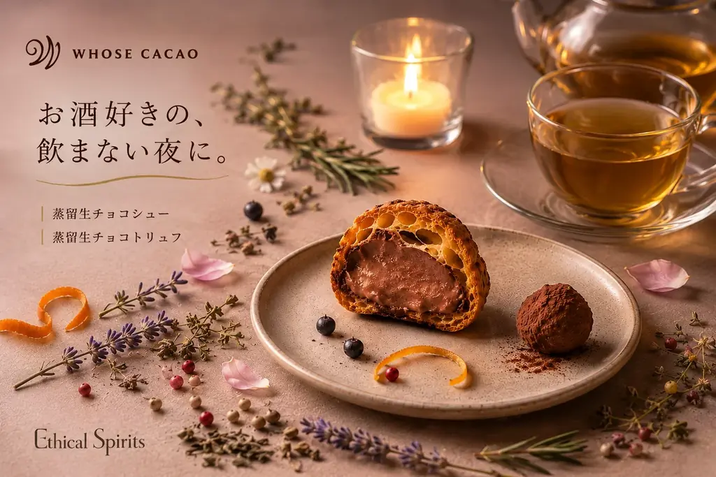 蒸留生チョコがMakuake先行販売、クラフトジンの香り