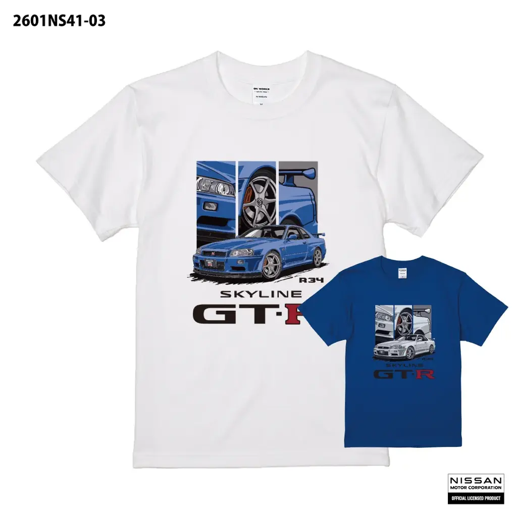R34の迫力を着る　公式GT-R Tシャツ予約開始