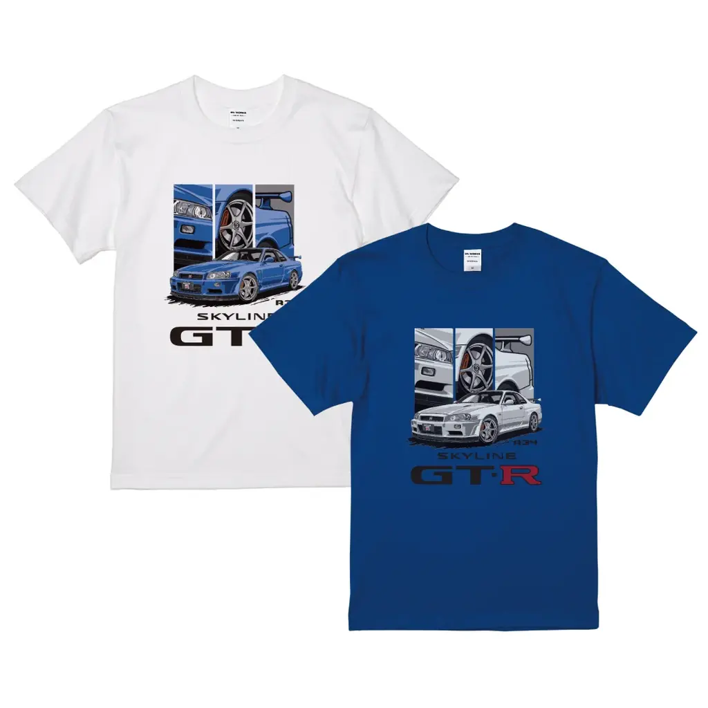 R34の迫力を一枚に。SKYLINE GT-R (R34) デザインTシャツが新登場！予約販売を開始しました。 画像 4