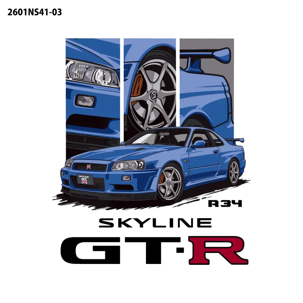 R34の迫力を一枚に。SKYLINE GT-R (R34) デザインTシャツが新登場！予約販売を開始しました。 画像 7