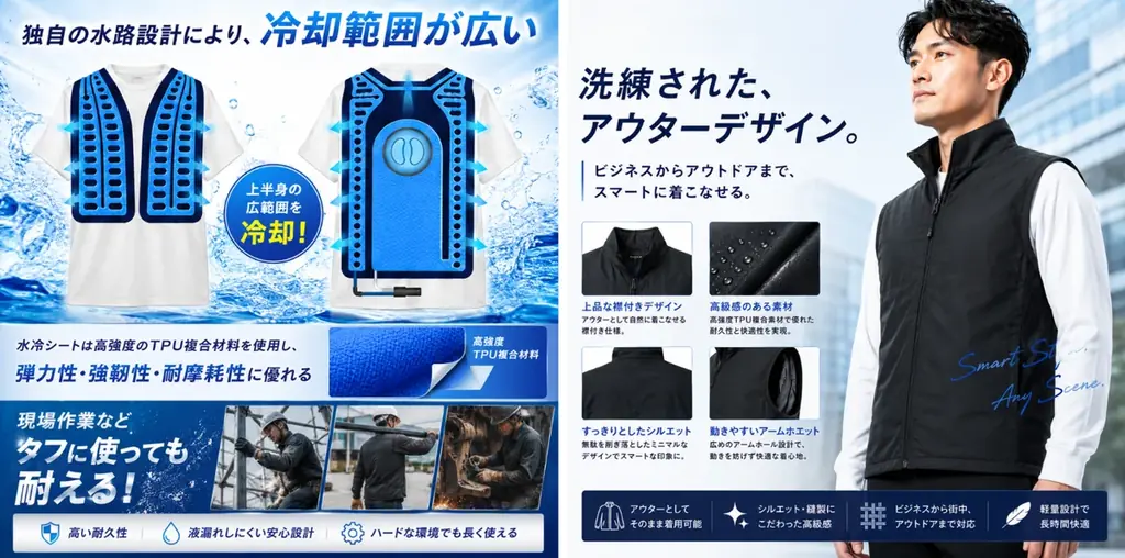残暑が続く現場で働く方へ「着る氷水」水冷服の法人向けセットが最大36%OFFで登場！お得なセット価格で、企業の熱中症対策を支援 画像 1