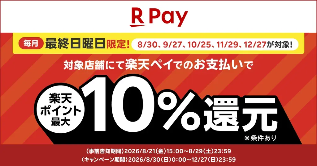 「楽天ペイ」、最大10%還元など生活応援キャンペーン企画第1弾を実施 画像 2