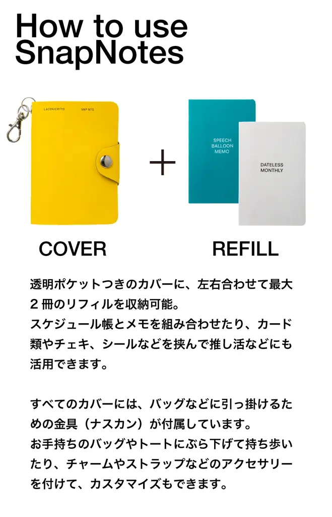 思いついた瞬間を逃さない、ウェアラブルなノート「LACONIC®︎SnapNotes」が新発売 画像 3