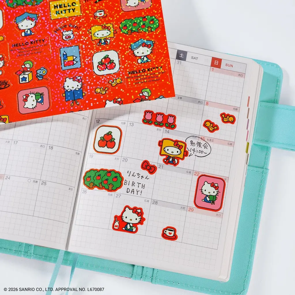 ハローキティのほぼ日手帳が2027年版で登場！「ハローキティ クラシック」デザインで手帳と文具をつくりました。 画像 13