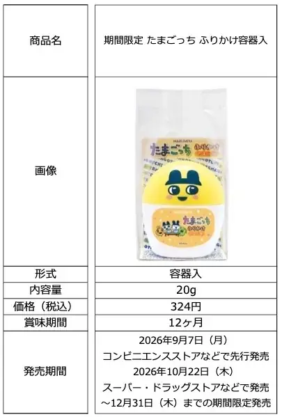 「期間限定 たまごっち ふりかけ容器入」　～2026年9月7日（月）（※）から12月31日（木）期間限定発売～ 画像 3