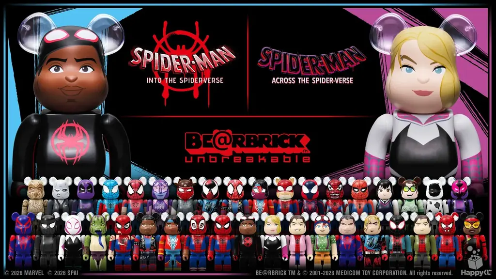 スパイダーバースBE@RBRICK、9月順次発売 全32種