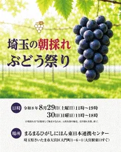 埼玉の朝採れぶどう祭りは8/29・30に大宮で直売