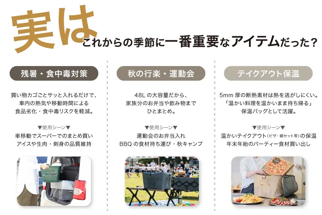 実はこれからの季節も大活躍！残暑の食中毒対策〜秋の運動会にも重宝する「マイバスケットクーラー」が待望の再入荷 画像 4