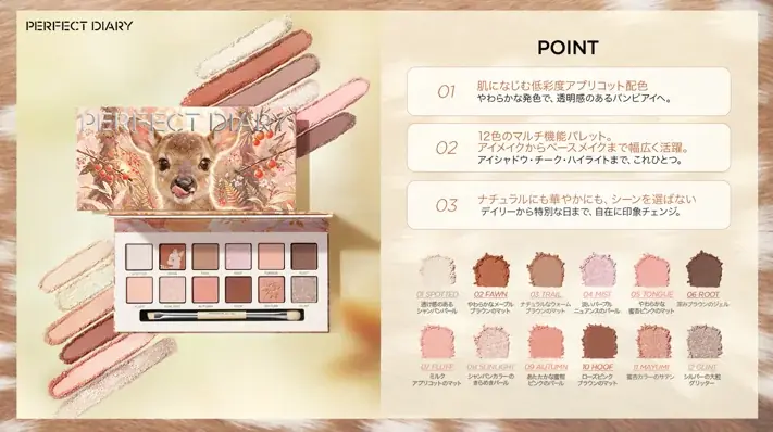 これ一つで“多幸感バンビメイク”が仕上がる 大人気の動物パレット　日本限定品　愛称『バンビパレット』 画像 5