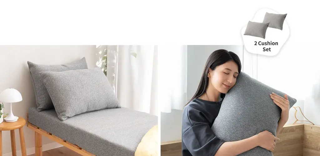カバーを掛けるだけで「寝具」から「インテリア」へ。エムールで人気のコンパクトショートサイズ（65×180cm）にジャストフィットする専用カバー＆クッションセットが新発売！ 画像 10