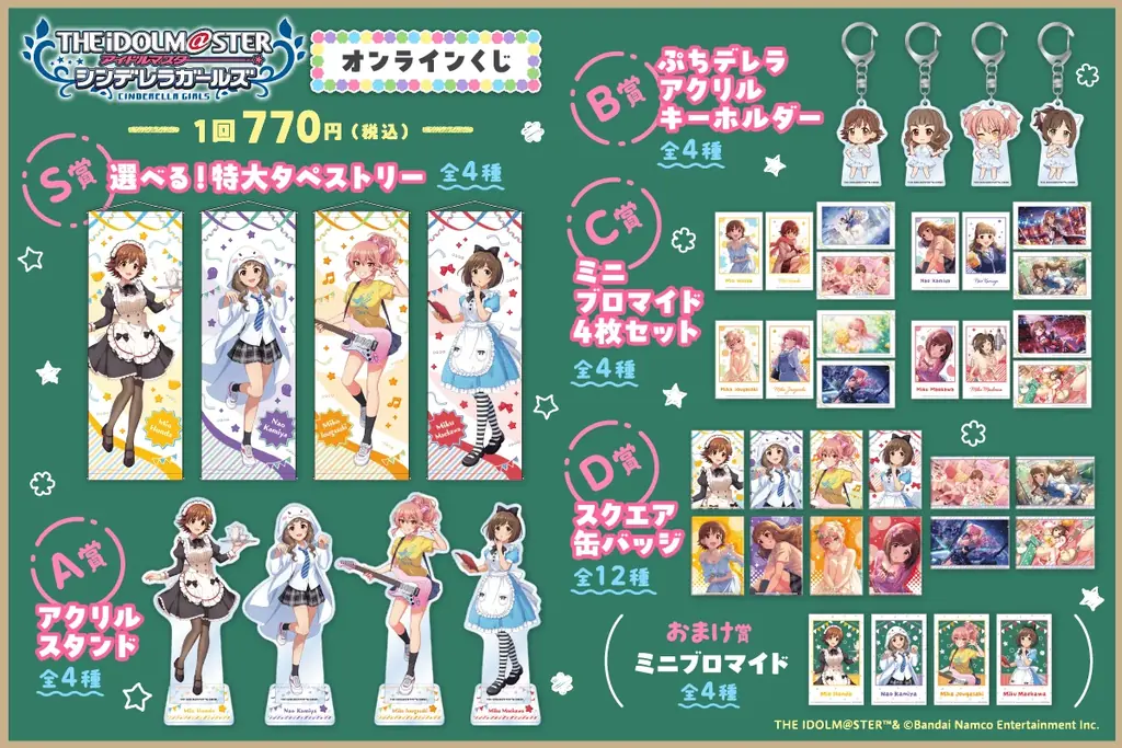 「アイドルマスター シンデレラガールズ」のオンラインくじがくじ引き堂に登場！ 画像 2