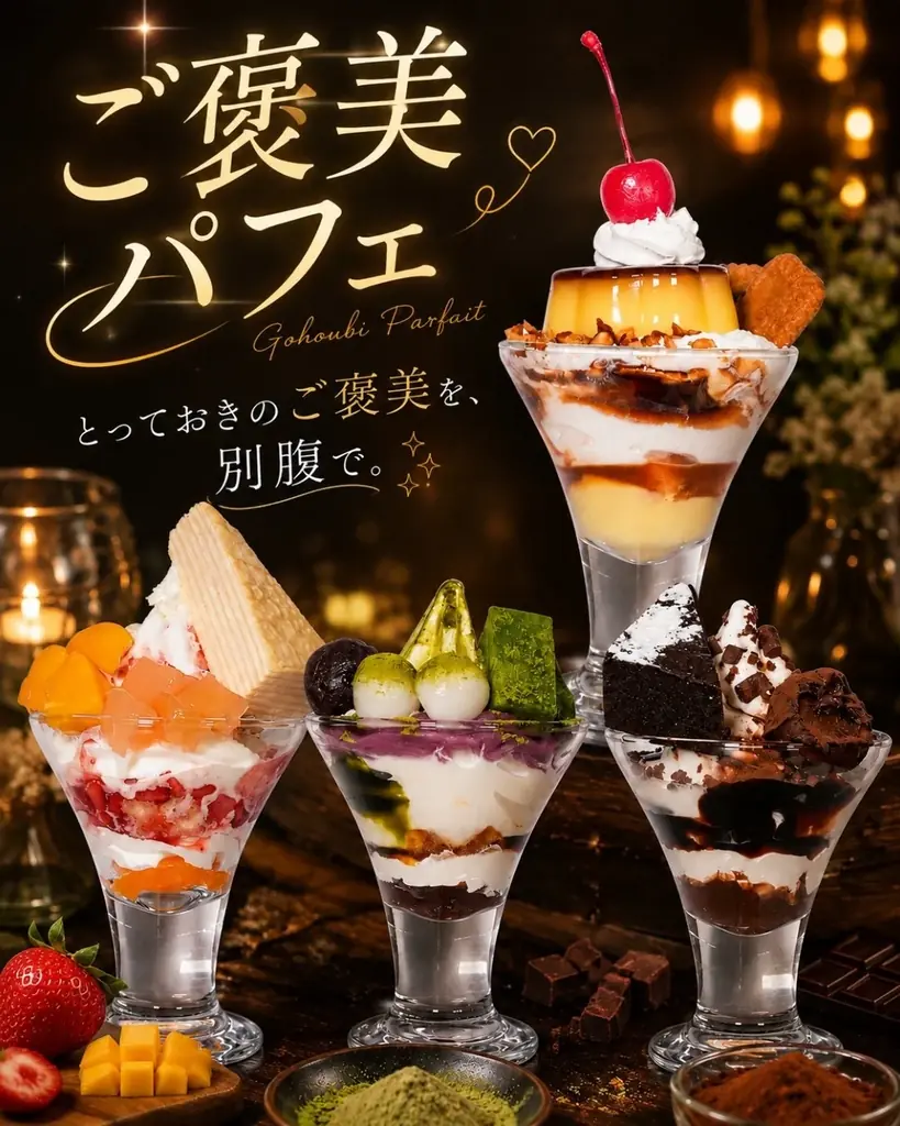 9月1日開始｜アイスは別腹のご褒美パフェ全4種