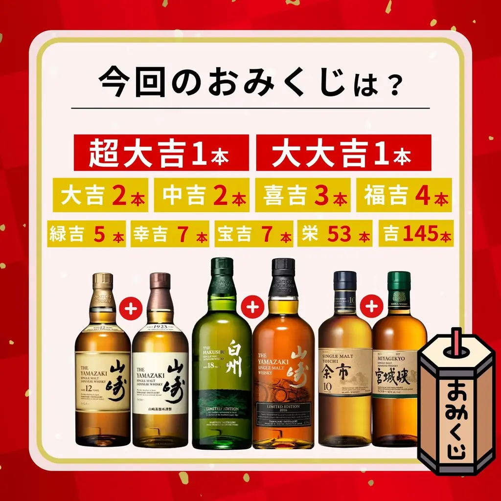【2本確定 白州18年LE×山崎LE2016 W当選のチャンス!!】新企画「幸運倍みくじ 第1弾 限定230口」が8月27日より販売開始 画像 4