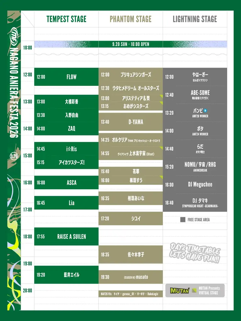 【アニソン野外フェス】ナガノアニエラフェスタ2026タイムテーブル公開！公式シャトルバス＆駐車場・キャンプサイト情報も解禁！ 画像 4