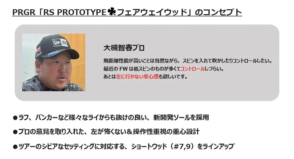 PRGR「RS PROTOTYPE ワンクローバー フェアウェイウッド」新発売 画像 2
