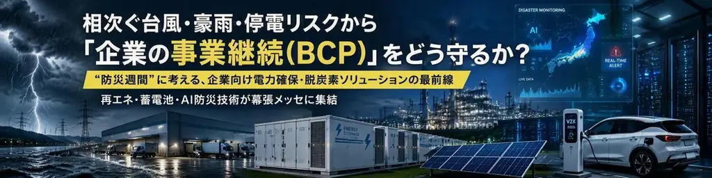 9月9日開幕｜幕張メッセで示す企業BCP向け蓄電池とAI防災
