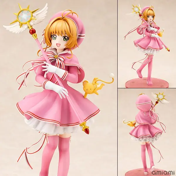『カードキャプターさくら クリアカード編』より、「木之本桜」がピンクのコスチューム姿でフィギュア化。あみあみにて予約受付中。 画像 2