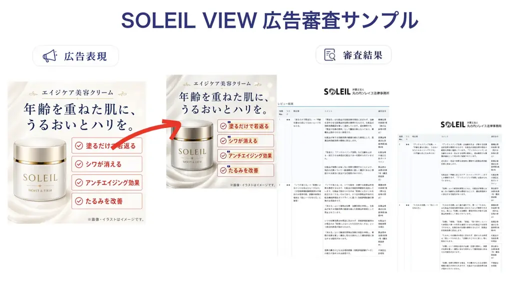弁護士法人丸の内ソレイユ法律事務所、AI広告審査サービス「AI AD CHECK “SOLEIL VIEW”」の提供を開始｜9月16日に無料オンラインセミナー開催 画像 3