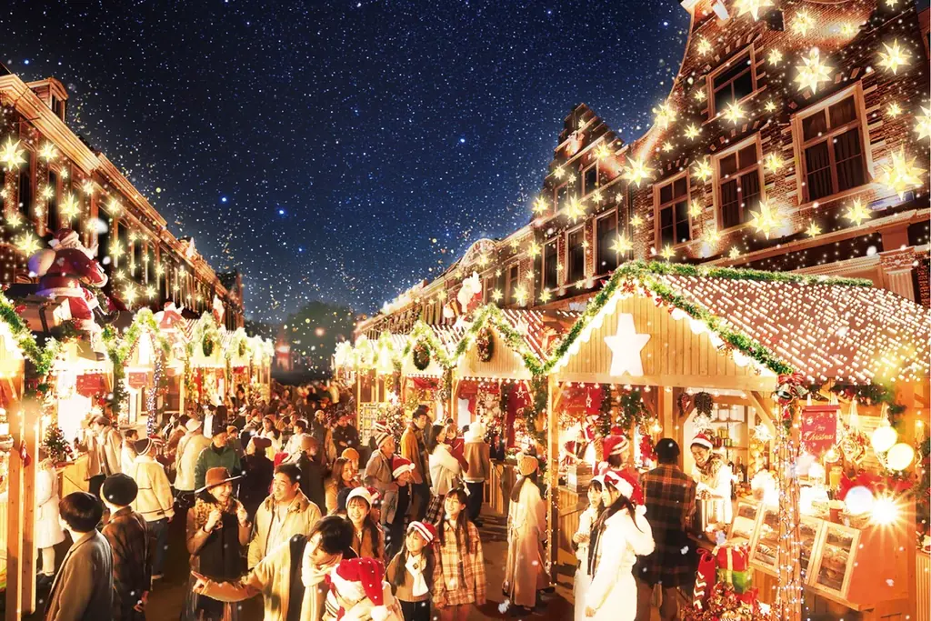 本場ヨーロッパの街並みを舞台に過去最大スケールのクリスマス　見渡す限りクリスマスで彩られた空間に、日本唯一のシンボルツリーと星が降り注ぐ新イルミネーションが加わり、心奪われる美しい光景が広がる 画像 5