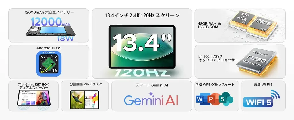 【楽天スーパーSALE限定】大画面13.4インチAndroid 16タブレットが半額！AROLYM AP13が51,800円→25,900円の超特価、在庫限りの特別キャンペーン開催 画像 10