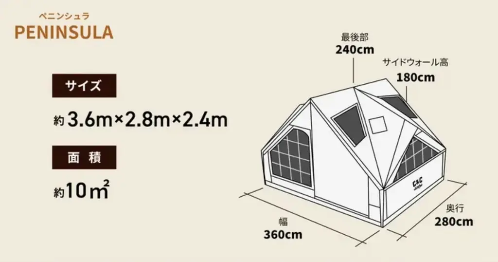 欧風ヴィンテージデザインのエアーテント「C&C PENINSULA」をMakuakeで先行販売決定 画像 4