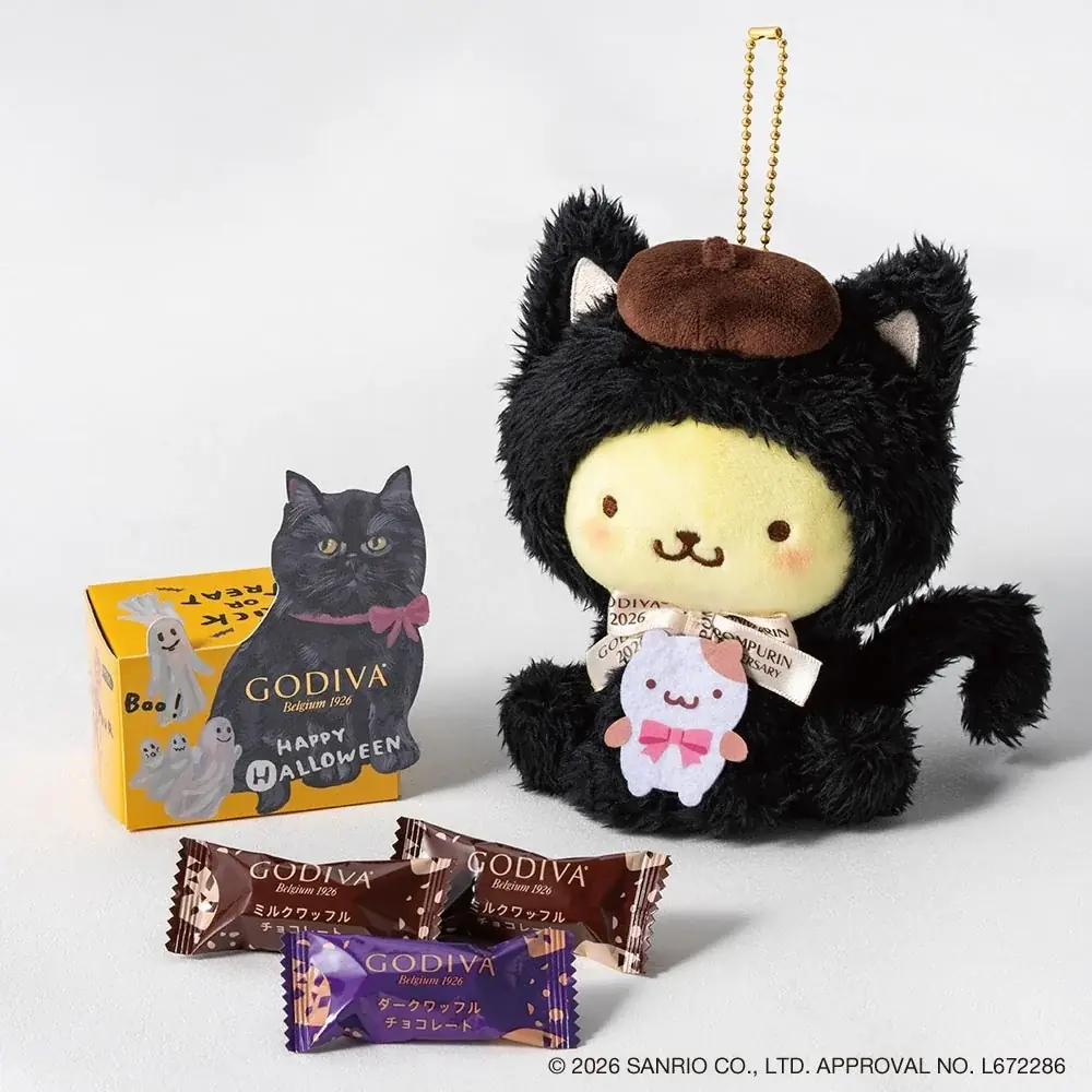 2026年はゴディバのハロウィンのシンボル、黒ネコがお友達のゴーストたちと一緒に登場！ポムポムプリンやクロミのぬいぐるみチャームも！！「ゴディバ ブラックキャット コレクション」 画像 5