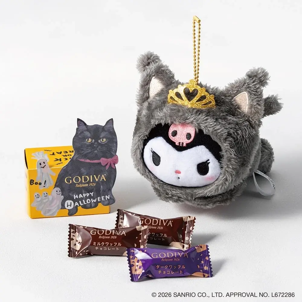 2026年はゴディバのハロウィンのシンボル、黒ネコがお友達のゴーストたちと一緒に登場！ポムポムプリンやクロミのぬいぐるみチャームも！！「ゴディバ ブラックキャット コレクション」 画像 6