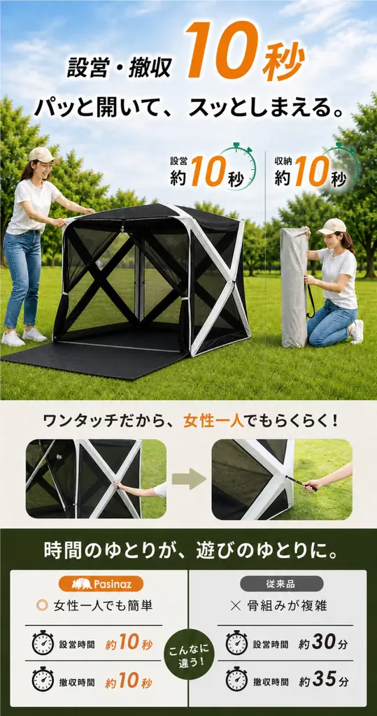 「テントの中に入ると、景色が見えない」を変える。360°パノラマビュー×約10秒設営を実現したプレミアムシェルター新登場｜9月4日～楽天スーパーSALEで半額 画像 8