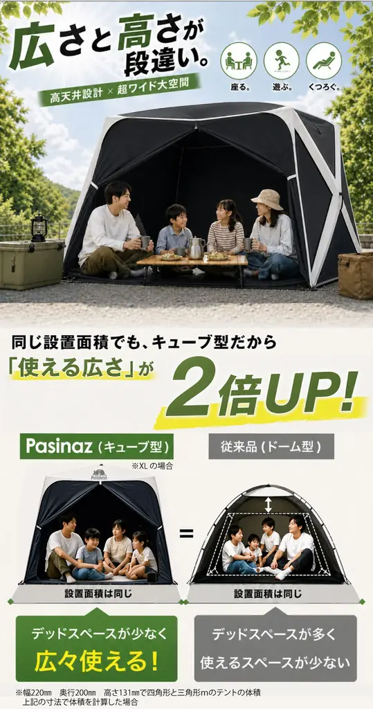 「テントの中に入ると、景色が見えない」を変える。360°パノラマビュー×約10秒設営を実現したプレミアムシェルター新登場｜9月4日～楽天スーパーSALEで半額 画像 9