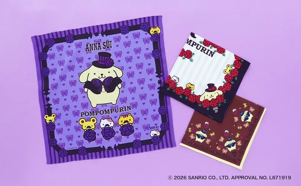 ポムポムプリン、デビュー30周年を記念して、ANNA SUI とのスペシャルコラボレーションアイテムが登場! 画像 2