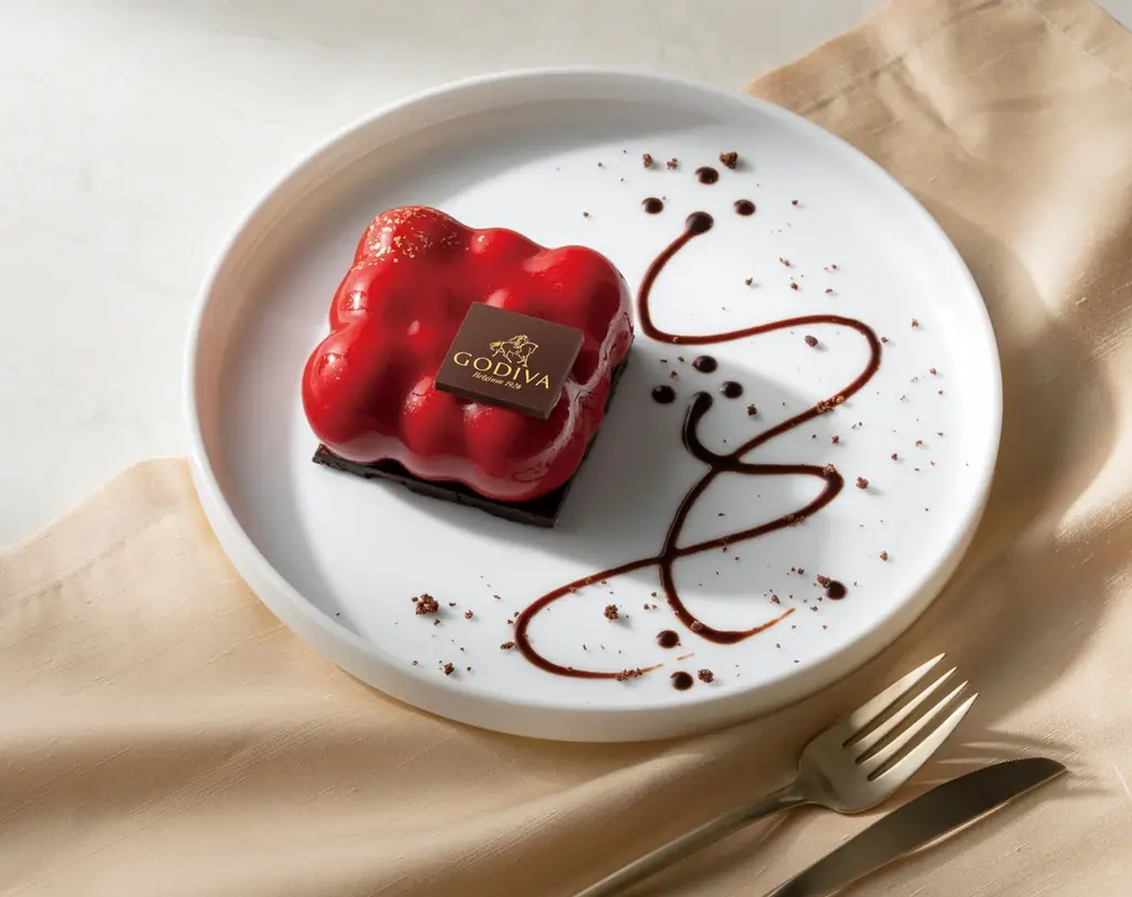 ゴディバ100周年ケーキ「チョコとラズベリーのムース」