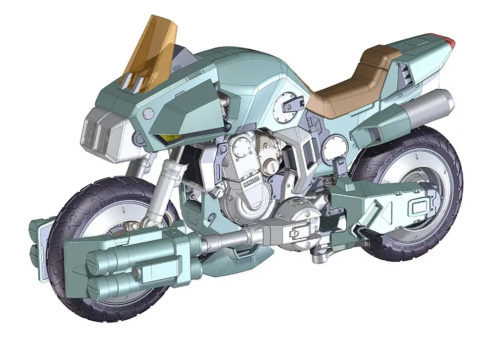 『機甲創世記モスピーダ』VR-052F モスピーダ “スティック”が1/12スケールで登場！メカニックデザイナー荒牧伸志氏全面監修の本格バイクプラモデル 画像 2