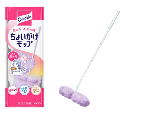 「生活動線」に合わせて“ついで”の床そうじを提案　洗面所の床を、髪の毛が気になった時にサッとリセット　『クイックル ちょいがけモップ』新発売 画像 3
