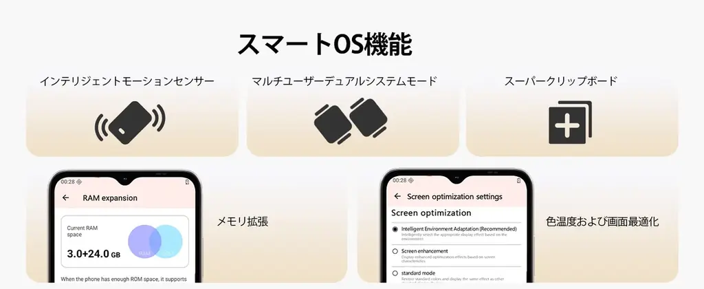 【Amazonタイムセール】6.56インチ90Hz大画面・Android16搭載・24GB RAM＋64GB ROM(2TB拡張)＆6150mAhの「Note56X」が16,900円 画像 11