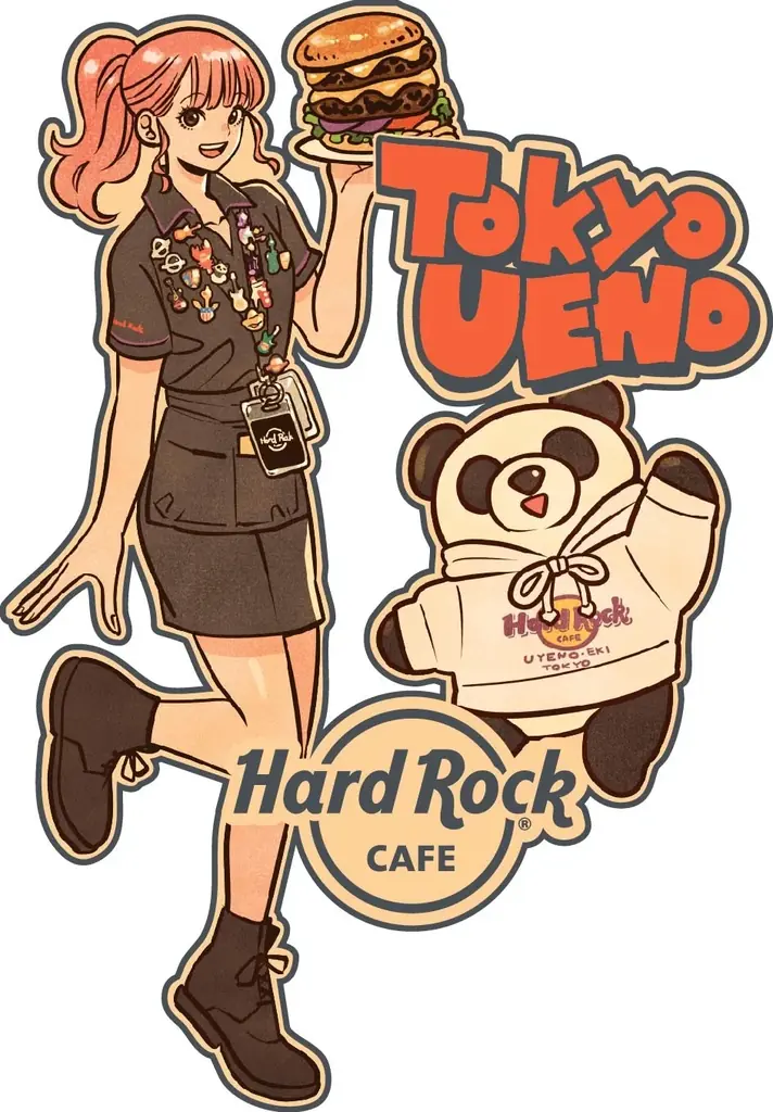アメリカンレストラン「ハードロックカフェ」上野駅東京店 アニメの魅力を描くイラストレーター「タケウチリョースケ」氏と初コラボ 画像 4
