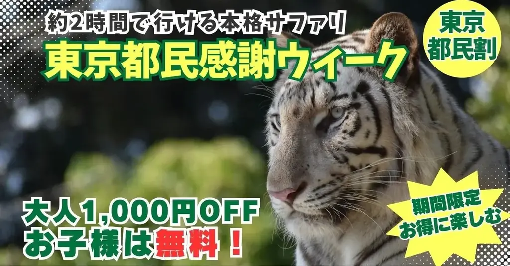 群馬サファリ「東京都民割（東京都民の日感謝ウィーク）」9月26日より開催 画像 1
