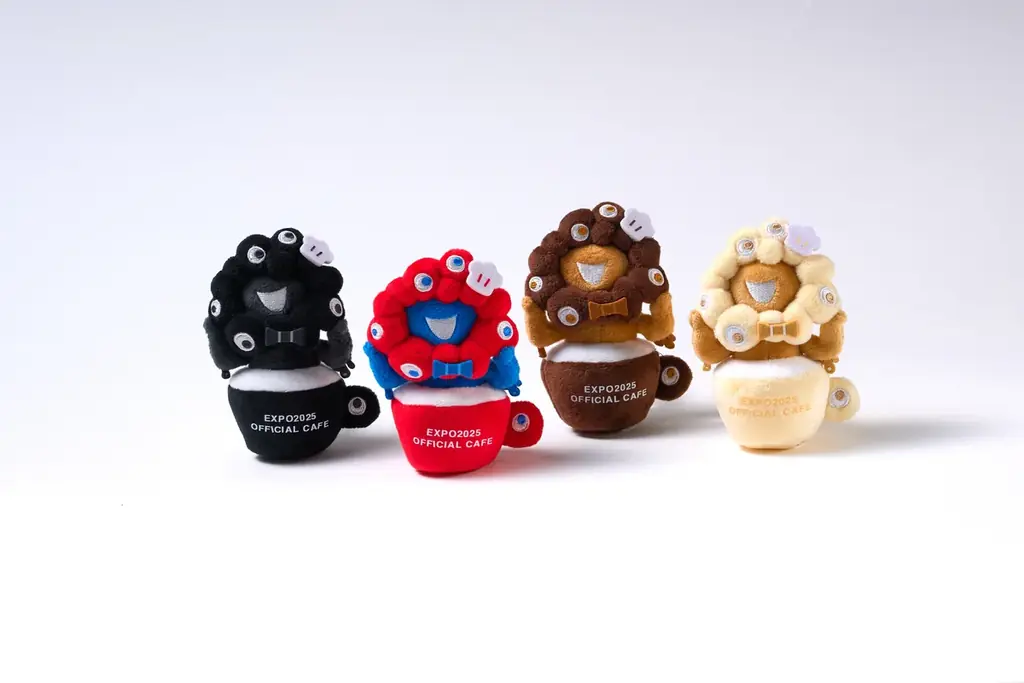 EXPO2025 オフィシャルカフェ らぽっぽリンクス梅田店ミャクミャクの新作マスコット全5種が10月2日より発売！大好評の「ミャクミャクソフト」が持ち歩けるミニサイズに。カフェロゴも初のマスコット化 画像 3