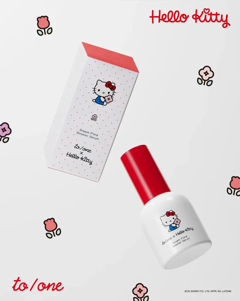 【to/one(トーン) × Hello Kitty】初コラボレーションが実現！“花に水をあげるように”肌と心を育む、限定スキンケアコレクションが登場〈2026年10月23日(金)〉 画像 2