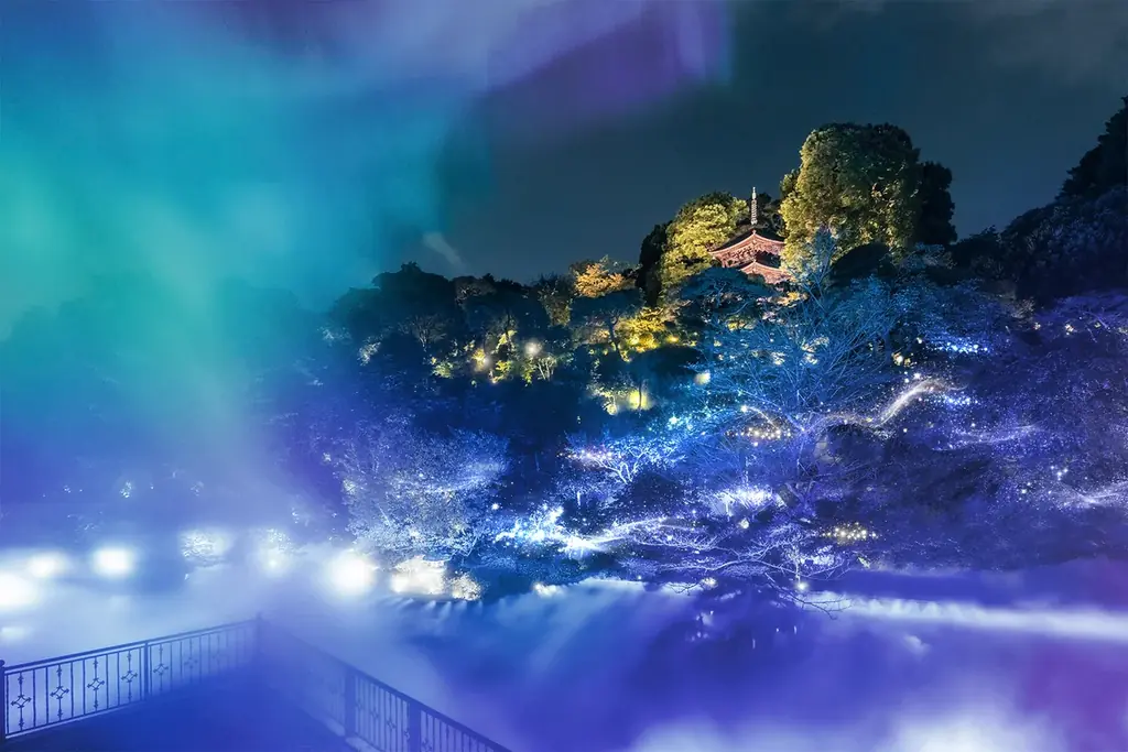 11/10開始　椿山荘の冬庭園でオーロラと雲海共演