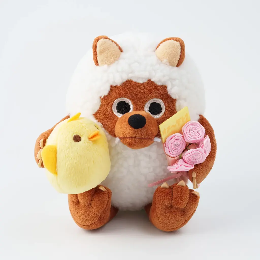 ぴよりん15周年をウルフィがお祝い♪「ウルフィ×ぴよりん オメ～デトウぬいぐるみ」発売！ 画像 2