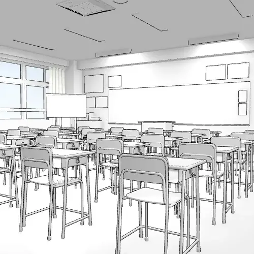 漫画家の「こんな背景がほしい！」を3D化！「漫画で使える3D背景」第2弾、学校の教室・一戸建て・ワンルームが登場 画像 3