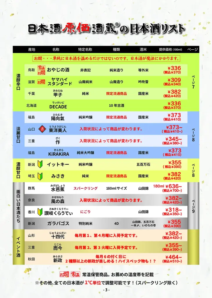 【シルバーウィークは希少酒祭り！】十四代・而今・新政などを一斉開栓！日本酒原価酒蔵「秋酒・希少酒大放出フェア」開催｜9月19日(土)〜9月23日(水) 画像 9