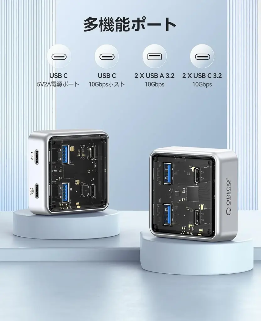 ORICO、10Gbps高速4-in-1 USB-Cハブを発表——USB-A×2＋USB-C×2・亜鉛合金ボディ・100cmケーブル付属・プラグアンドプレイ対応 画像 3