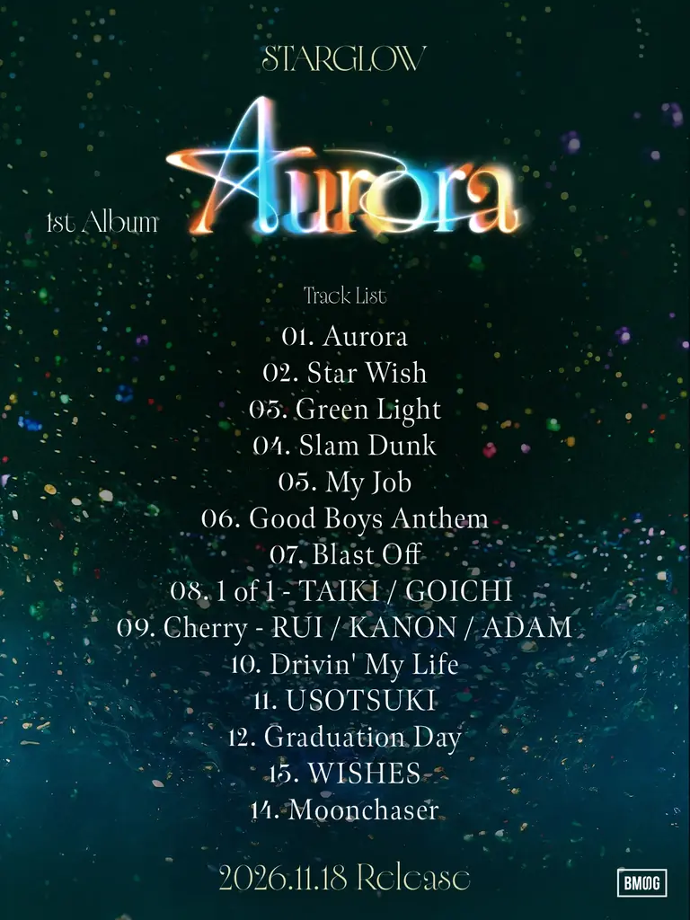 STARGLOW、プレデビュー1周年記念日に新曲「WISHES」をサプライズリリース。さらに1stアルバムの トラックリストを公開 画像 3