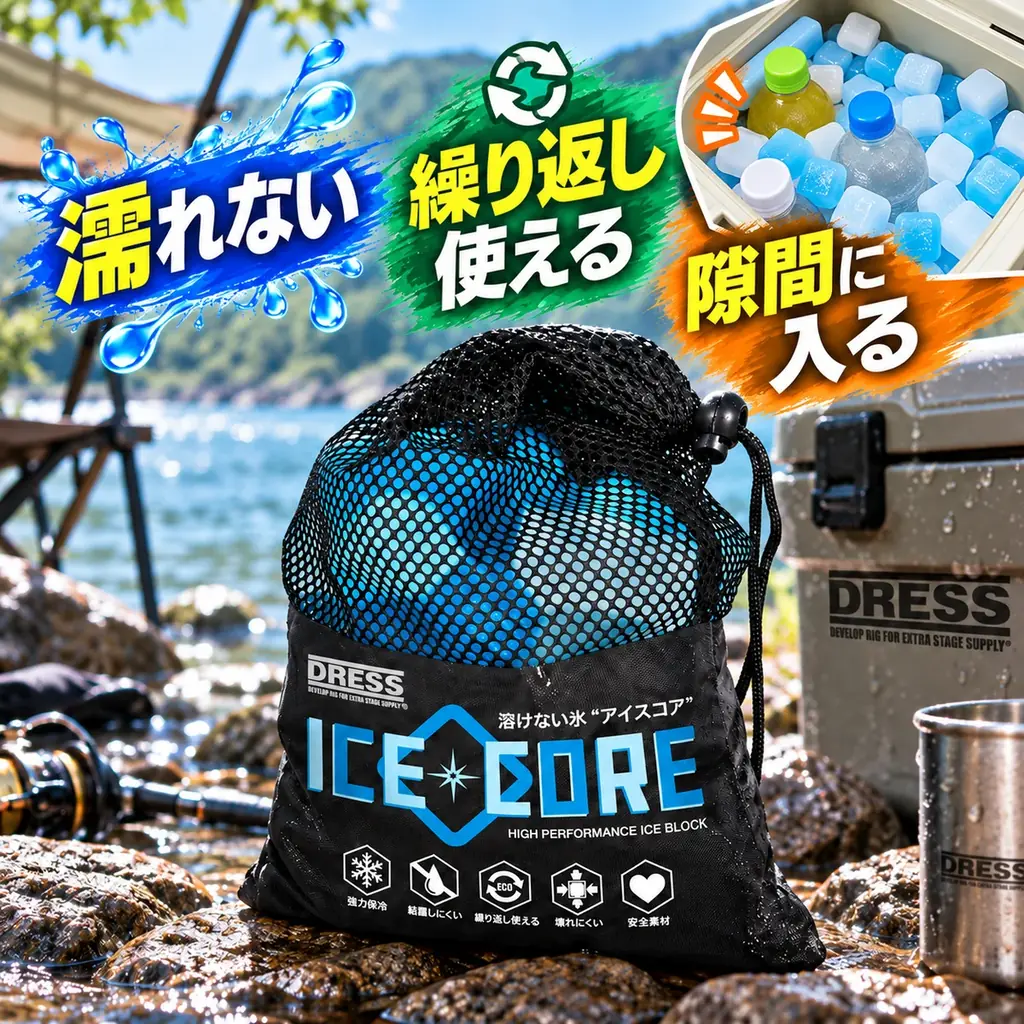 クーラーボックス 開けたら、また水浸しだった。「氷だから仕方ない」と何年も諦めてきた人へ。釣りにもキャンプにも使える”溶けない 氷” DRESSのブロック型 保冷剤 の話 画像 10