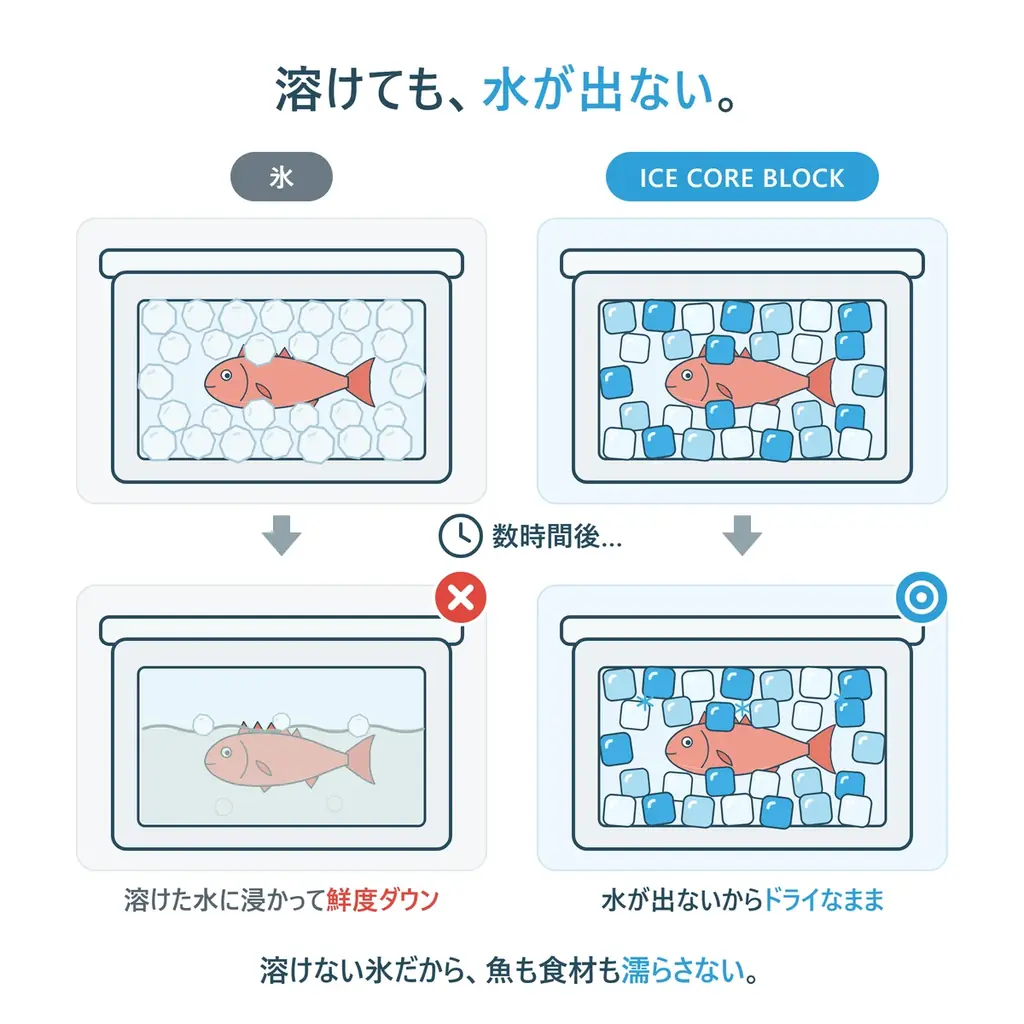 クーラーボックス 開けたら、また水浸しだった。「氷だから仕方ない」と何年も諦めてきた人へ。釣りにもキャンプにも使える”溶けない 氷” DRESSのブロック型 保冷剤 の話 画像 8