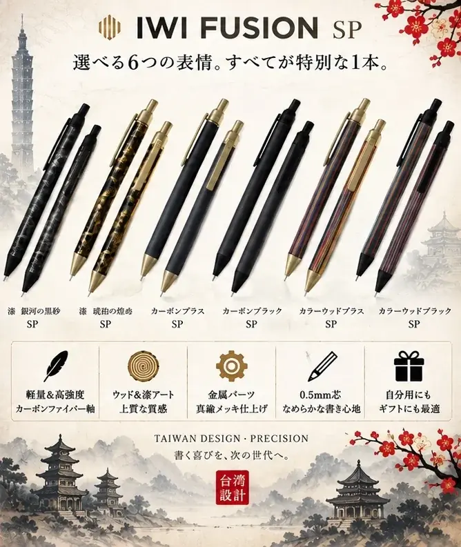 台湾発「IWI」、中高生の“ちょっといいシャープペン”需要に向け「FUSIONシャープペンシル 新春キャンペーン」を展開 画像 8