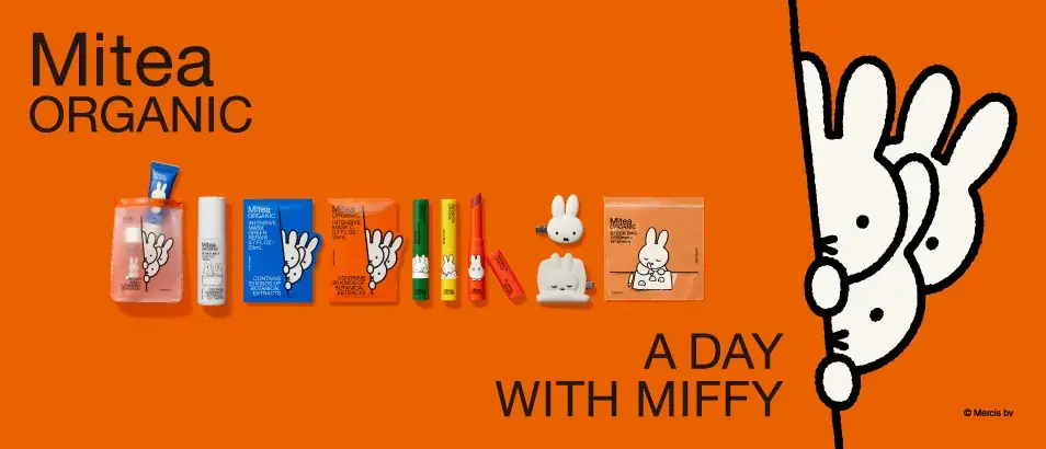 ファミリーマートで展開中のオーガニックスキンケアブランド「Mitea ORGANIC」からmiffyとのコラボレーションアイテムを発売！新たにヘアクリップなどライフスタイルアイテムも登場 画像 1
