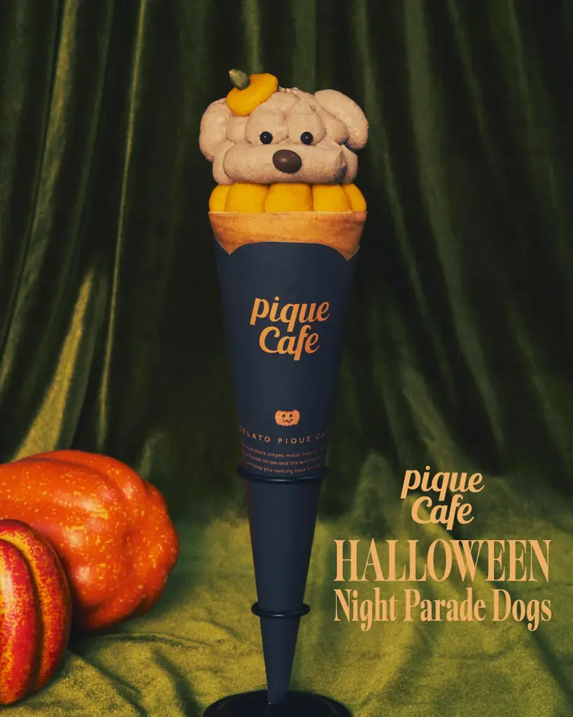 【gelato pique cafe】ハロウィンを彩る“PIQUE CAFE HALLOWEEN ～Night Parade Dogs～”フェアを開催！仮装した犬たちと楽しむ2種の限定クレープが登場 画像 2